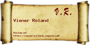 Viener Roland névjegykártya